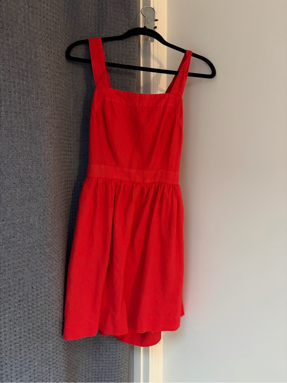 J. Crew Red Square-Neck Mini Dress